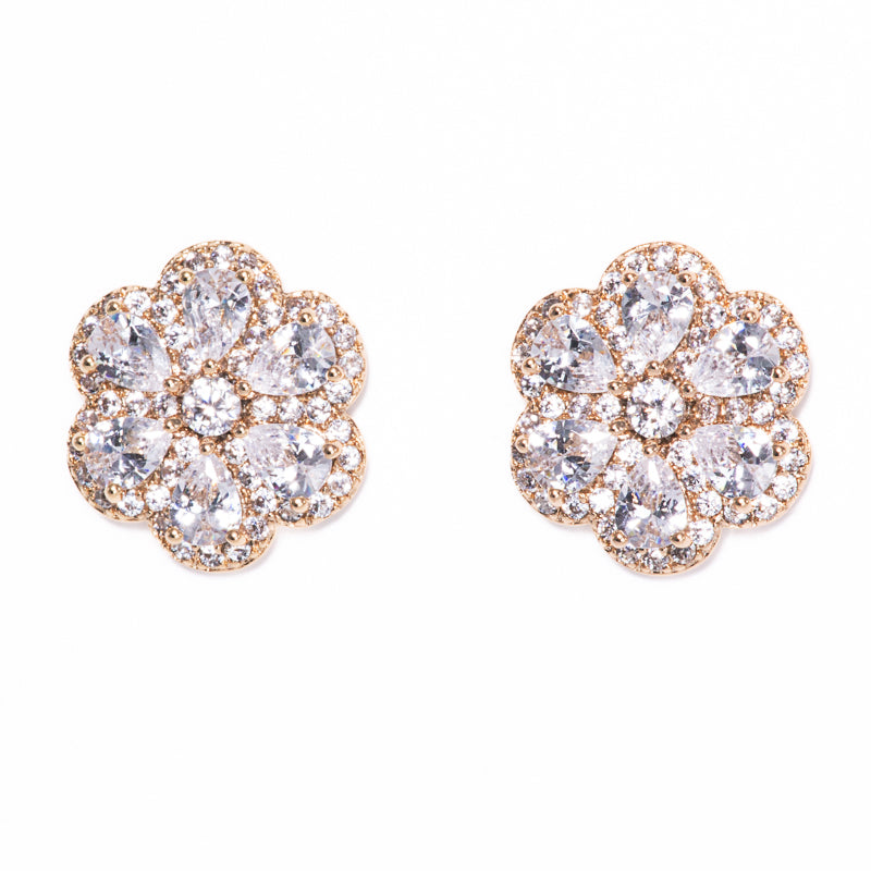 Lusso Fiore Diamond Golden Earrings