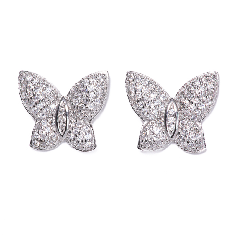 Lusso Farfalla White Gold Earrings 925