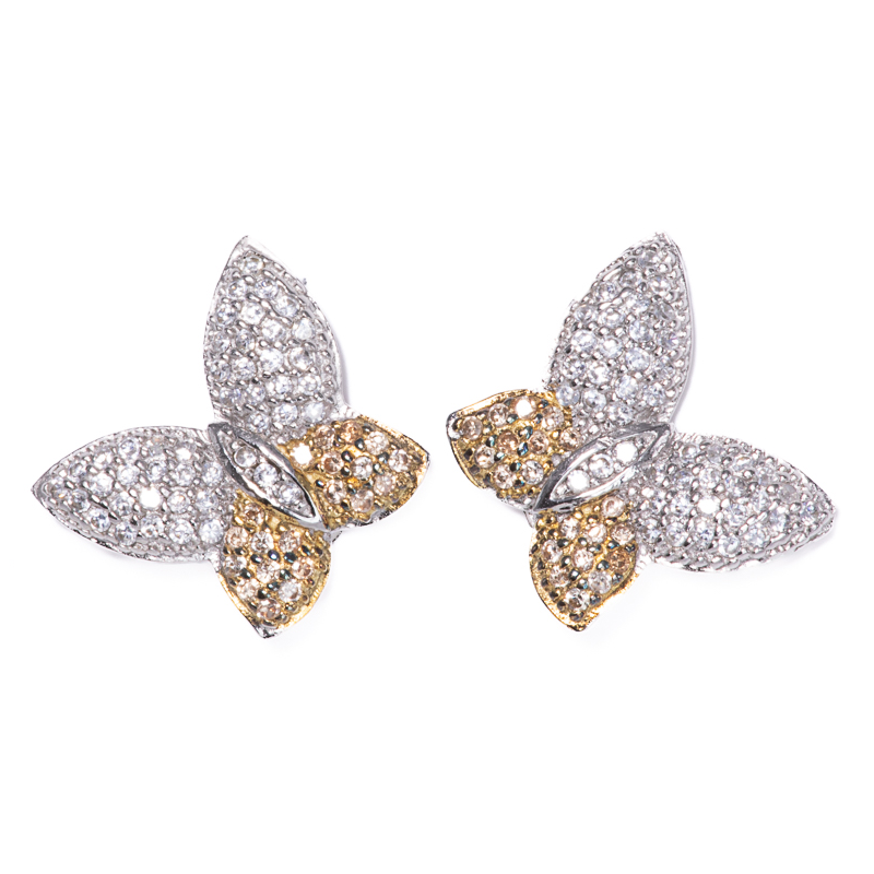 Lusso Farfalla Combo Gold Earrings 925