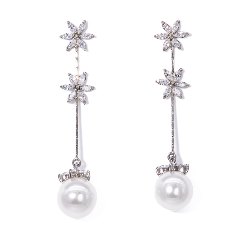 Lusso Pearl Long Drop Earrings 925