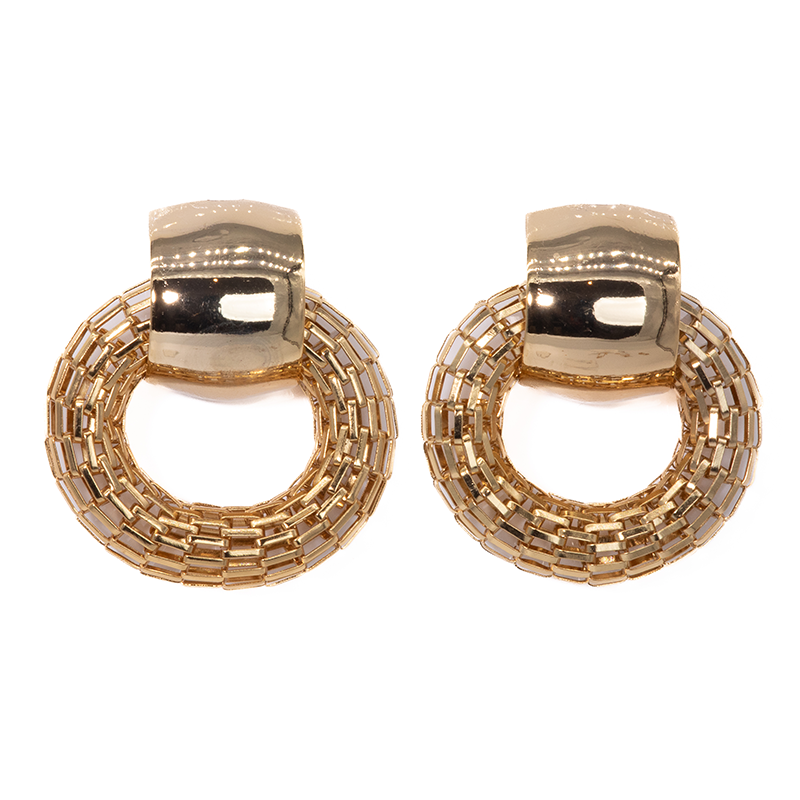 Lusso Golden Mesh Cerchio Earrings