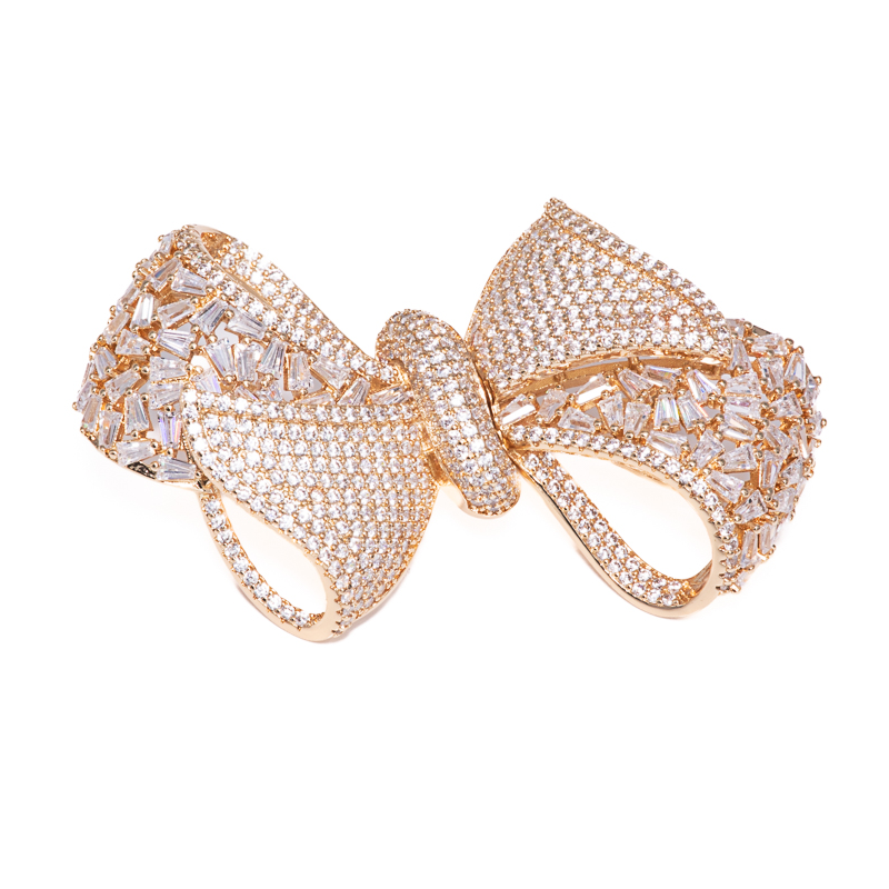 Arco Diamante Golden Brooch 925