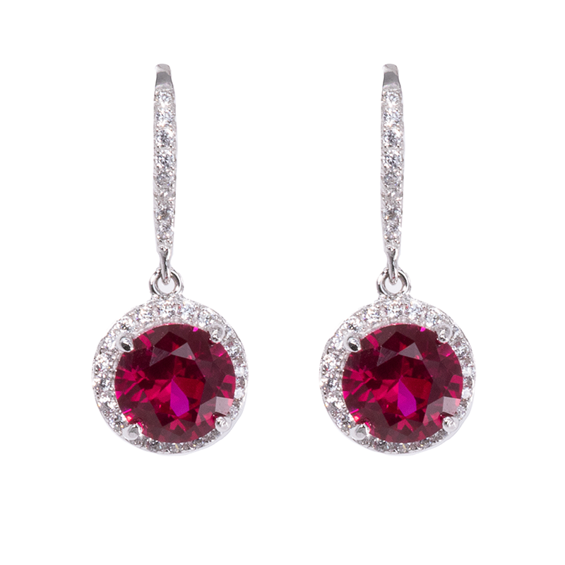 Lusso Cerchio Ruby Drop Earrings 925