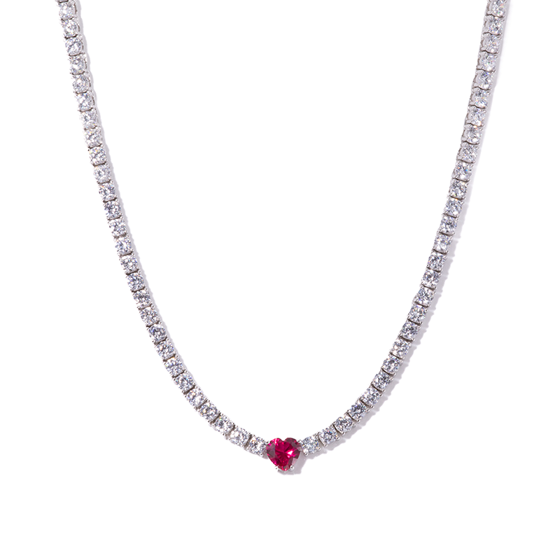 Cuore Ruby Necklace 925
