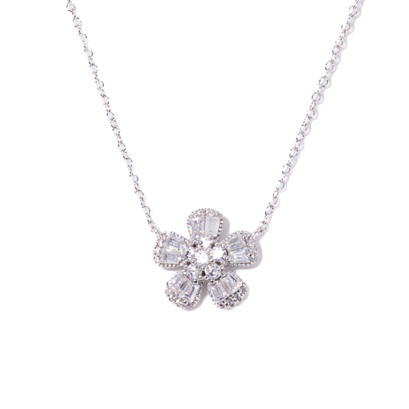 Fiore Diamante Silver Necklace 925