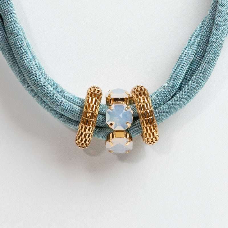 Lusso Aqua Silk Choker Necklace