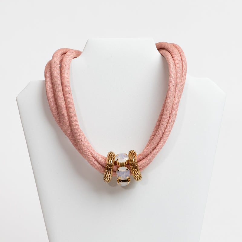 Lusso Pink Silk Choker Necklace