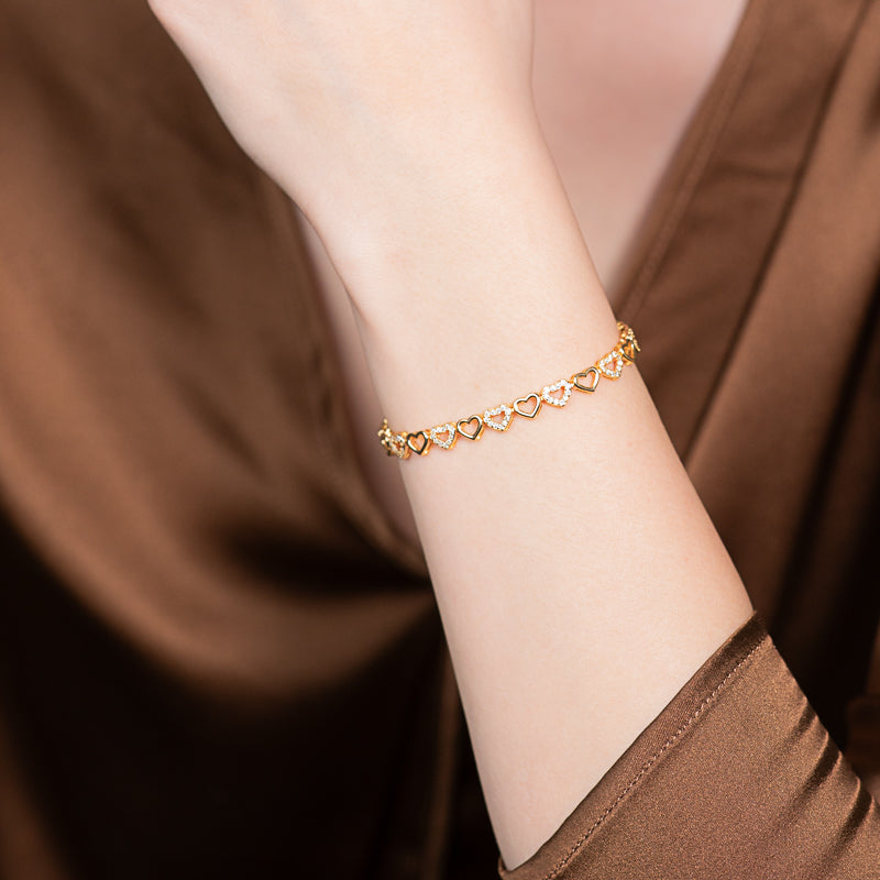 Golden Cuore Bracelet 925