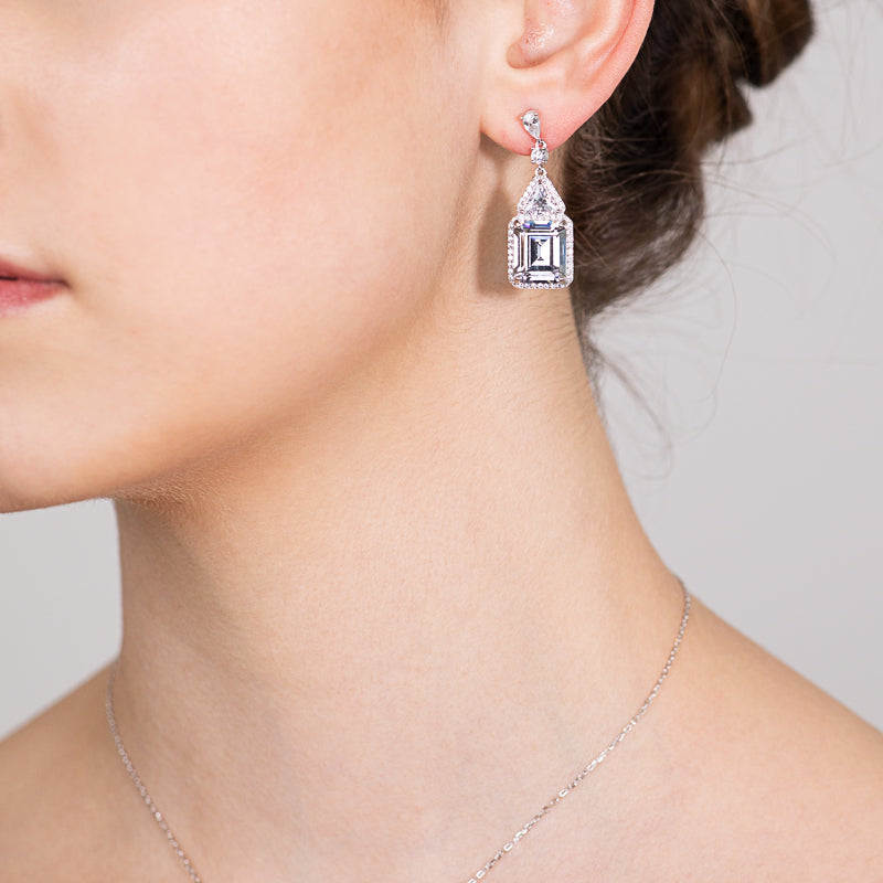 Chiesa Diamante Drop Earrings 925
