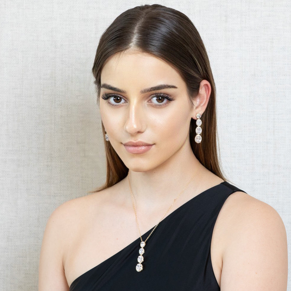 Lusso Quattro Diamond Golden Earrings