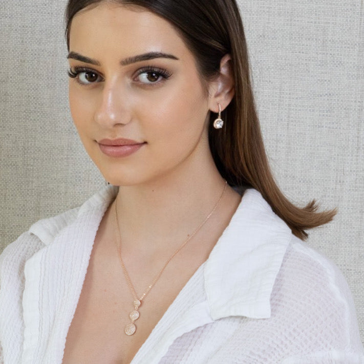 Lusso Cerchio Diamond Gold Drop Earrings 925