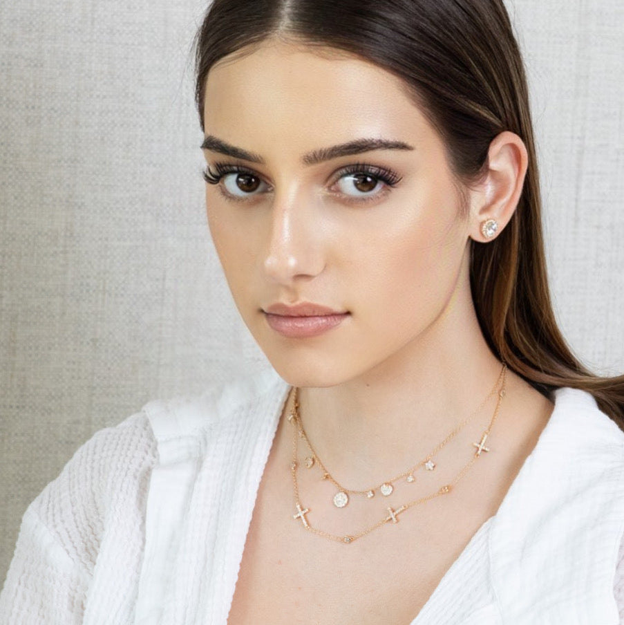 Lusso Golden Croce Loop Necklace 925
