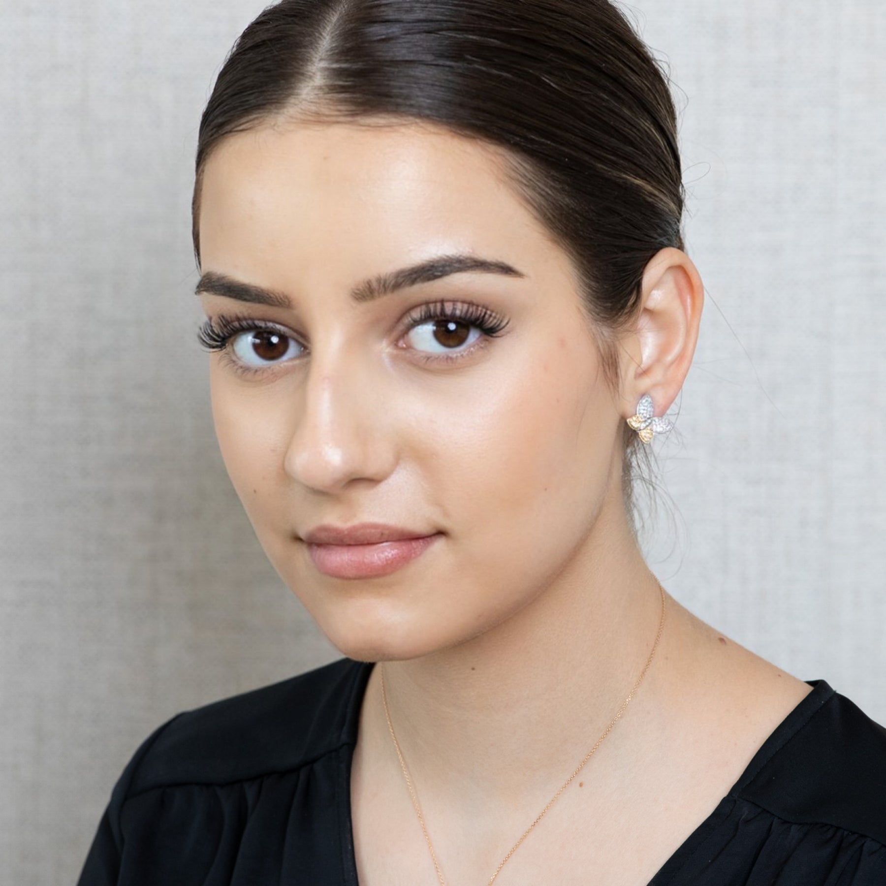 Lusso Farfalla Combo Gold Earrings 925