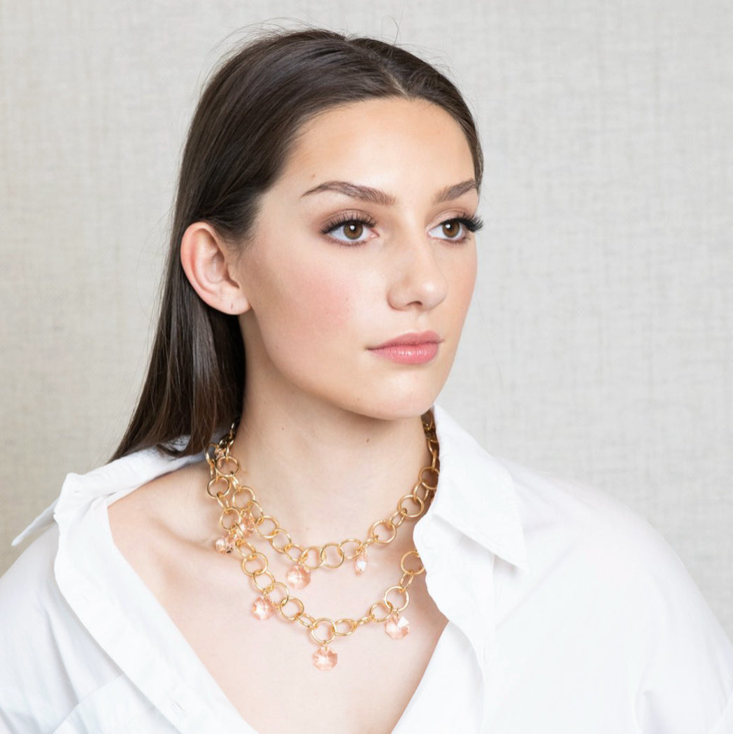 Capri Rosa Diamond Ring Necklace