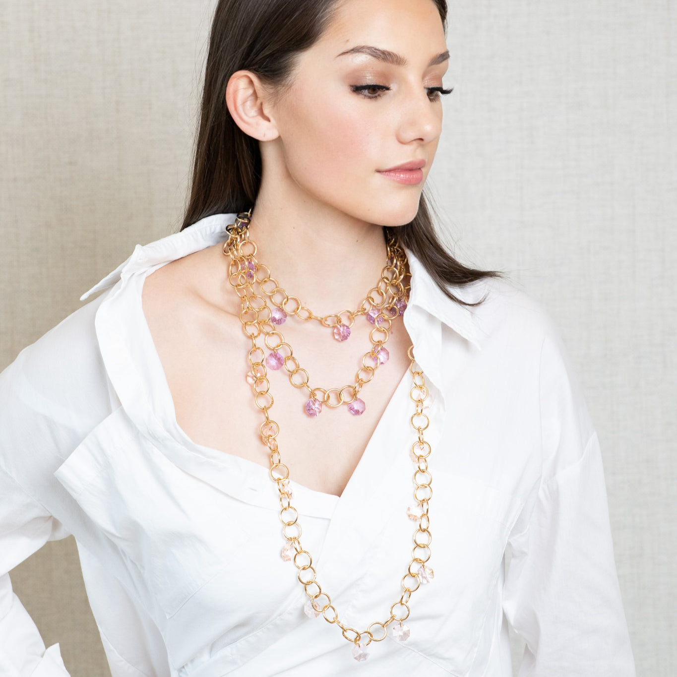 Capri Rosa Diamond Ring Necklace