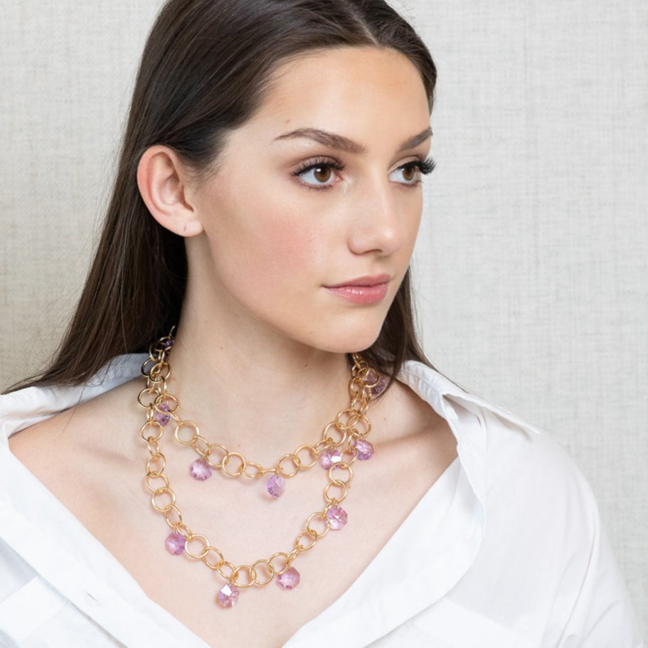 Capri Amethyst Ring Necklace