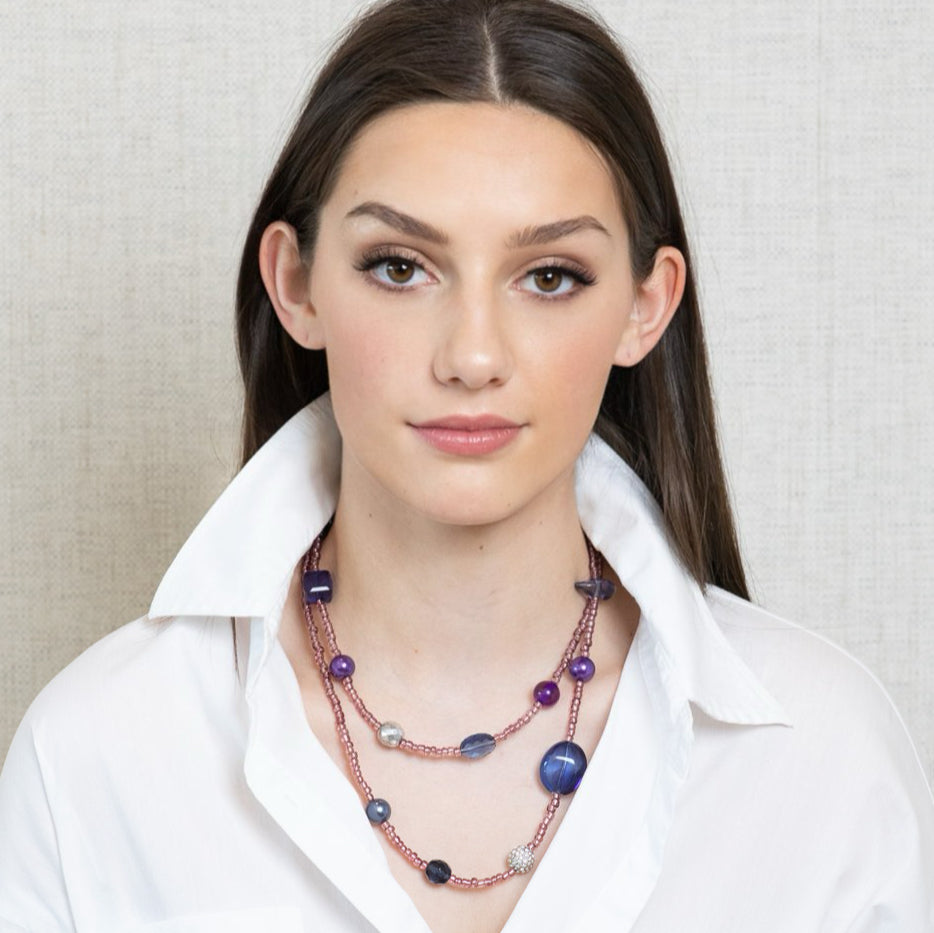 Capri Purple Colorata Looping Necklace