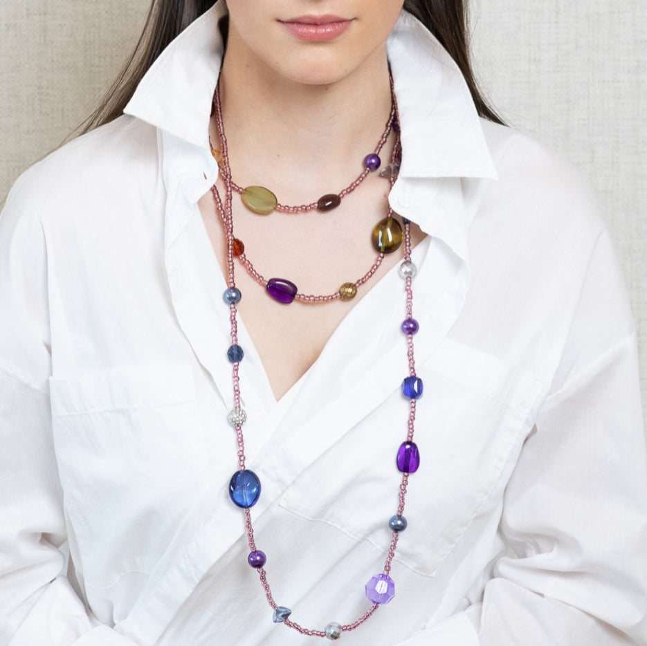 Capri Purple Colorata Looping Necklace
