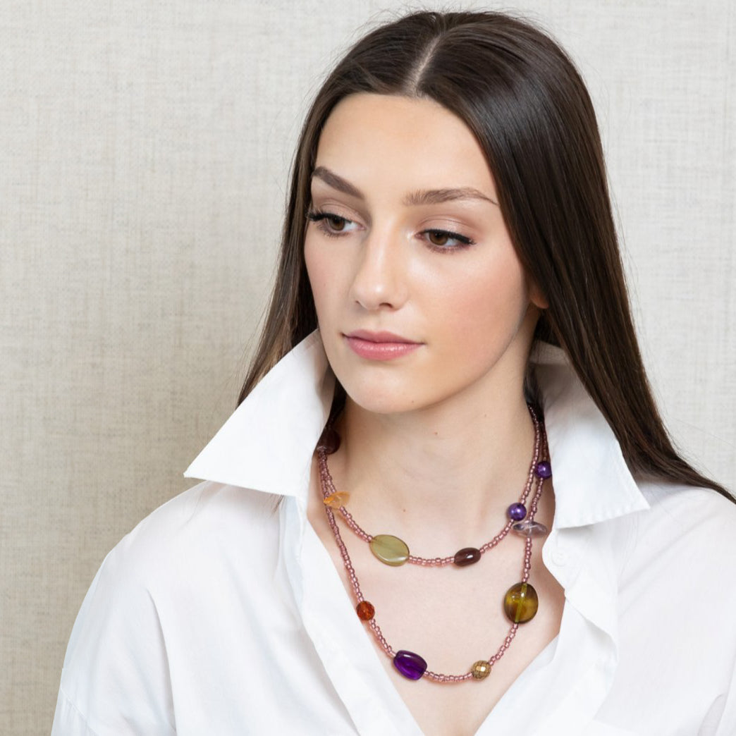 Capri Mauve Colorata Looping Necklace