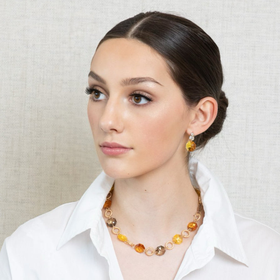 Capri Topaz Esagono Drop Earrings