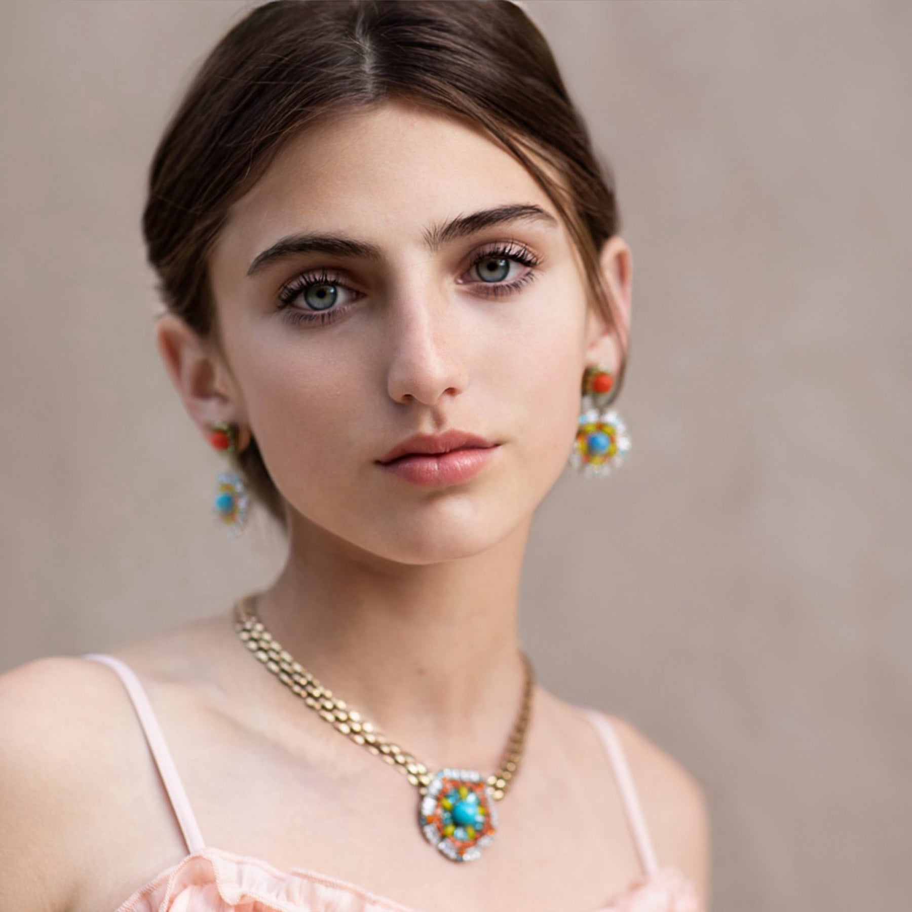 Capri Mosaic Wildflower Choker Necklace