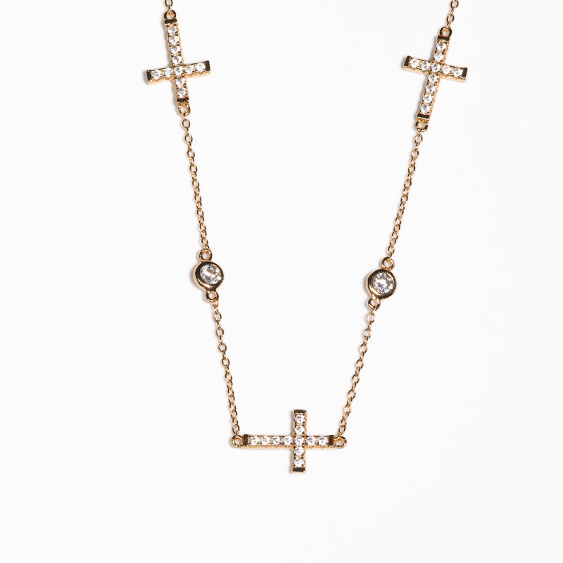 Lusso Golden Croce Loop Necklace 925