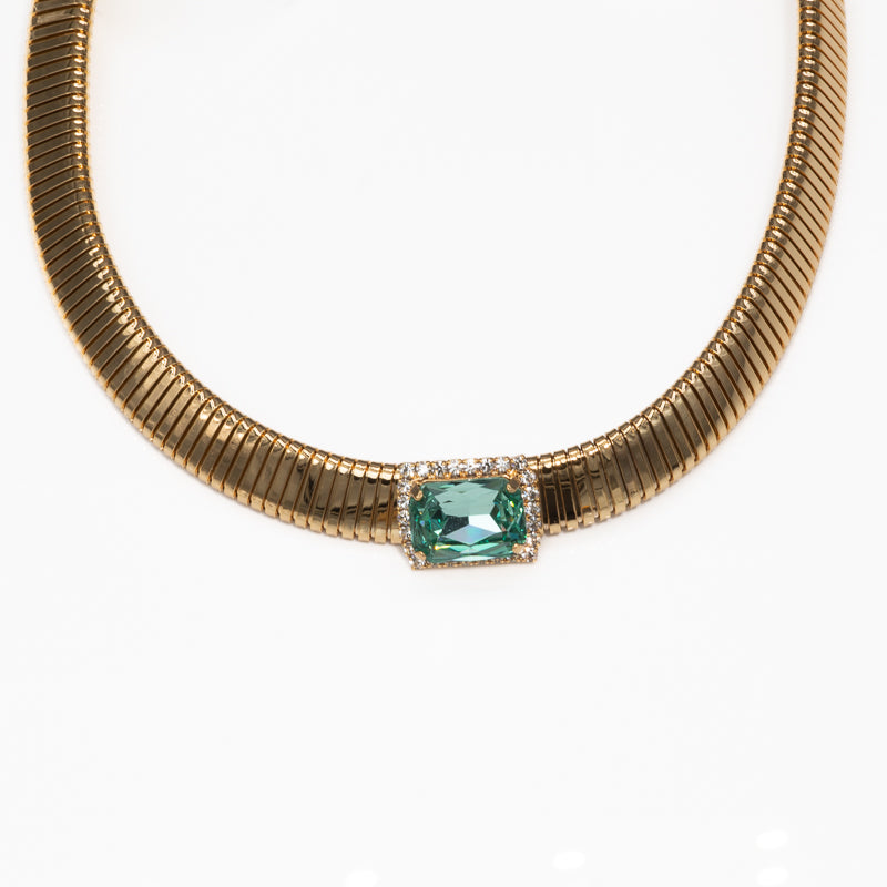 Capri Emerald Coil Choker Necklace