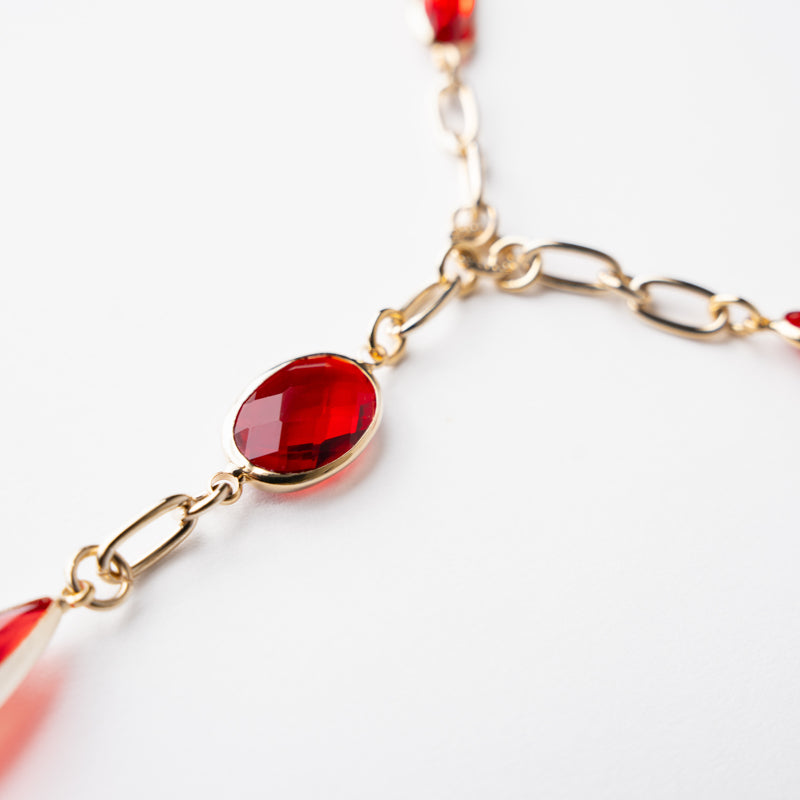 Capri Ruby Drop Necklace