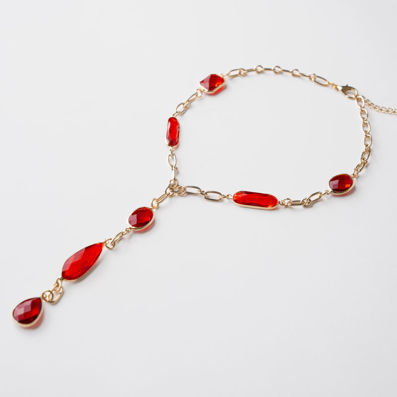 Capri Ruby Drop Necklace