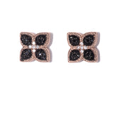 Lusso Quadrifoglio Onxy Rose Gold Earrings