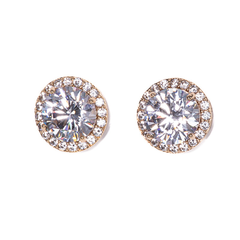 Lusso Cerchio Diamond Gold Earrings