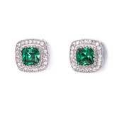 Lusso Quadrato Emerald Earrings