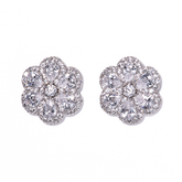 Lusso Fiore Diamond Silver Earrings