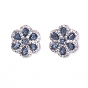 Lusso Fiore Onyx Silver Earrings