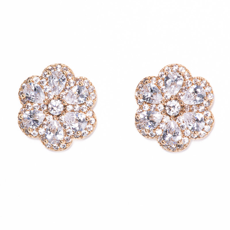 Lusso Fiore Diamond Golden Earrings