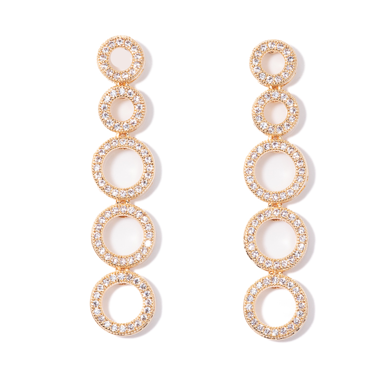 Lusso Cinque Cerchio Golden Earrings