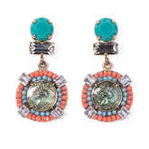 Capri Mosaic Coin Drop Earrings