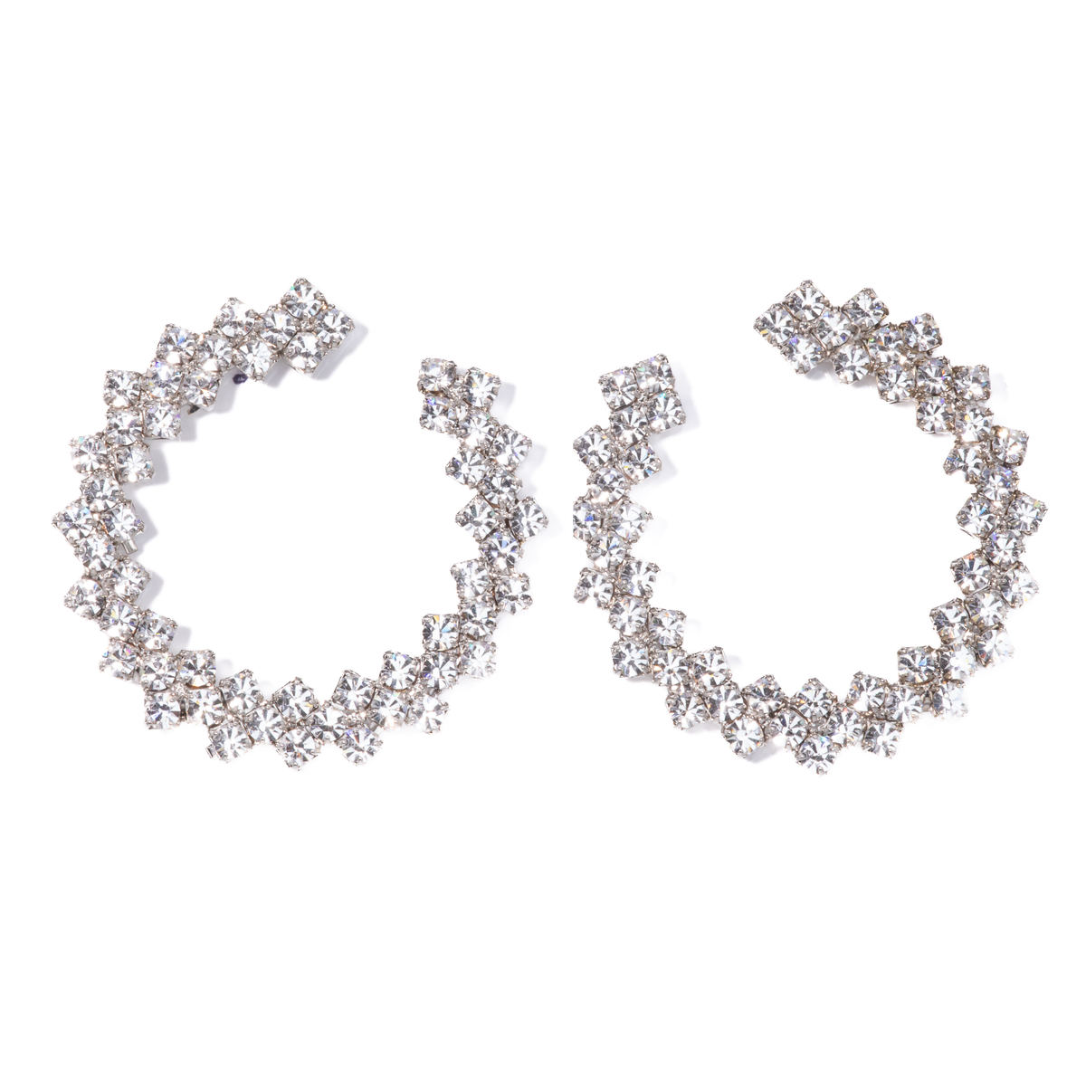 Capri Diamond Wreath Silver Earrings