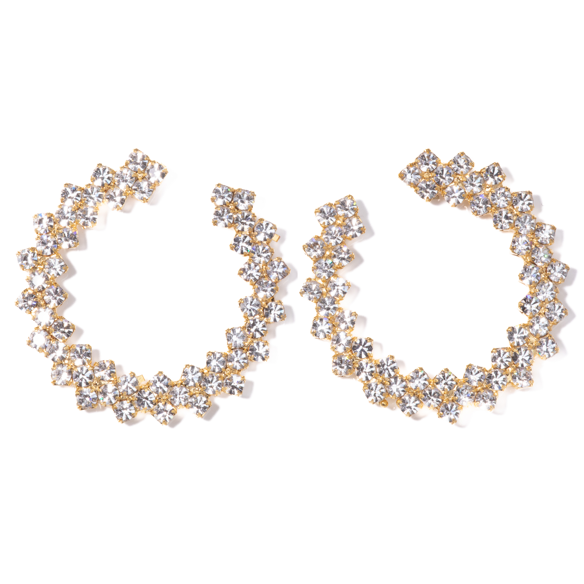 Capri Diamond Wreath Golden Earrings