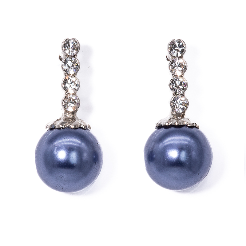 Capri Pearl Drop Earrings Blue