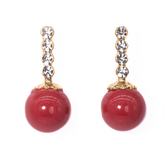 Capri Coral Pearl Drop Earrings