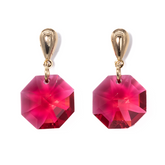 Capri Garnet Esagono Drop Earrings