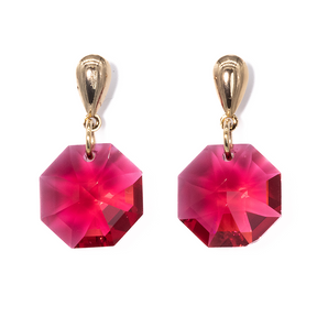 Capri Garnet Esagono Drop Earrings