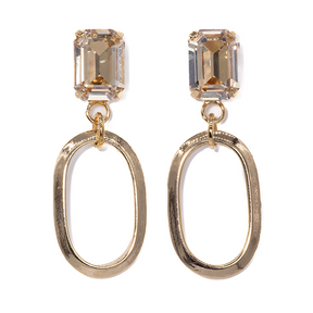 Capri Hoop Drop Earrings Amber