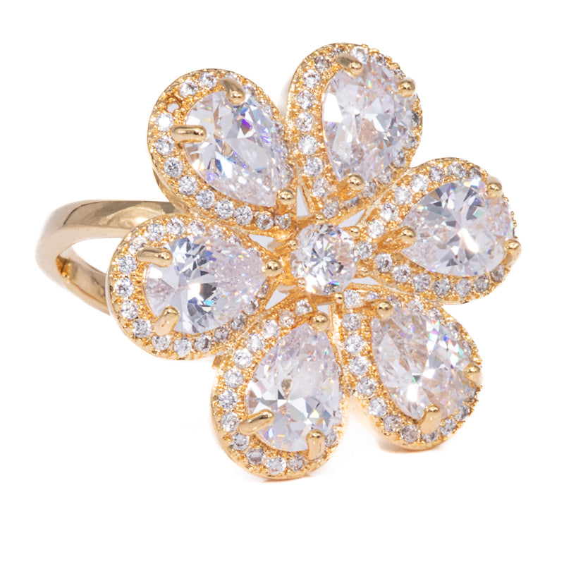 Lusso Fiore Diamond Golden Ring