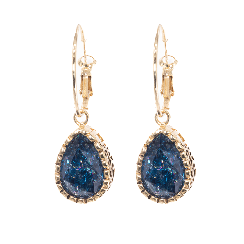 Capri Sapphire Shimmer Drop Earrings