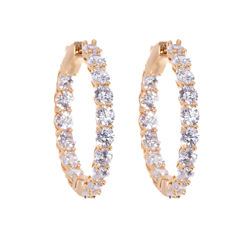 Lusso Diamond Golden Hoop Earrings