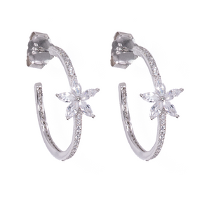 Fiore Silver Hoop Earrings 925