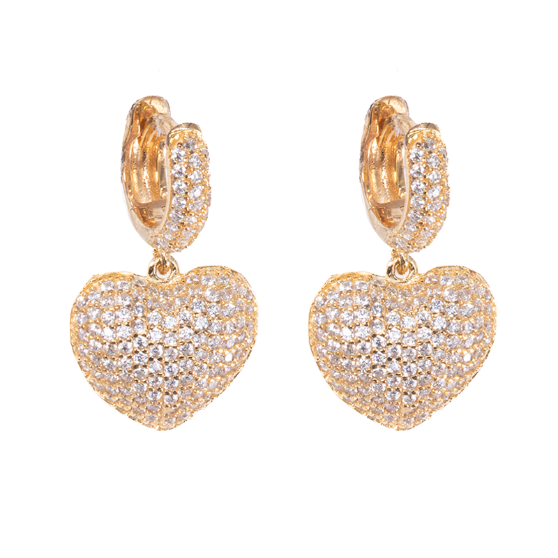 Lusso Cuore Golden Dimensionale Earrings