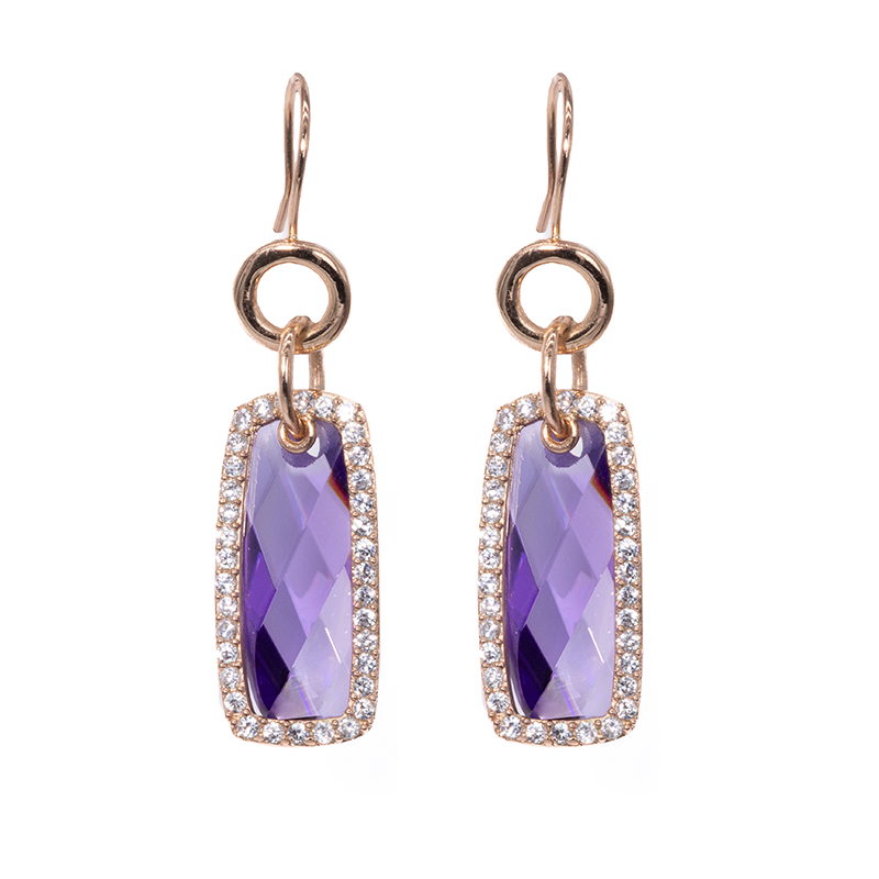 Lusso Uccello Purple Sapphire Earrings 925